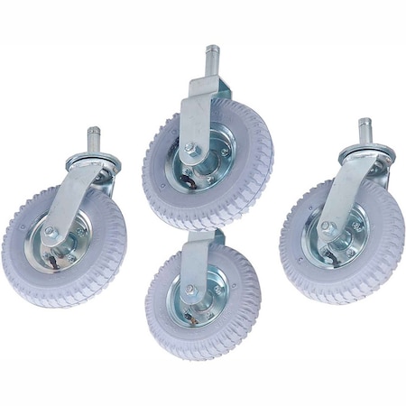Nexel CA85RN 2 Swivel 2 Rigid Stem Casters, 8in Pneumatic, 1200 lb Capacity, 4PK 798814